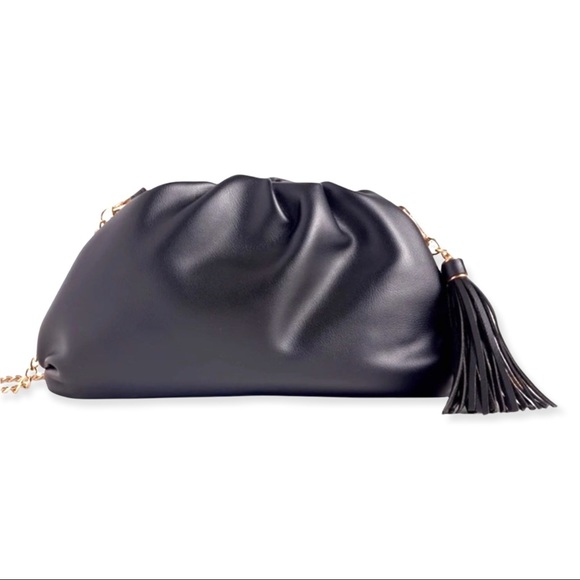 Understated Leather Handbags - NEW Understated Leather Clutch with Removable Crossbody Chain & Tassel